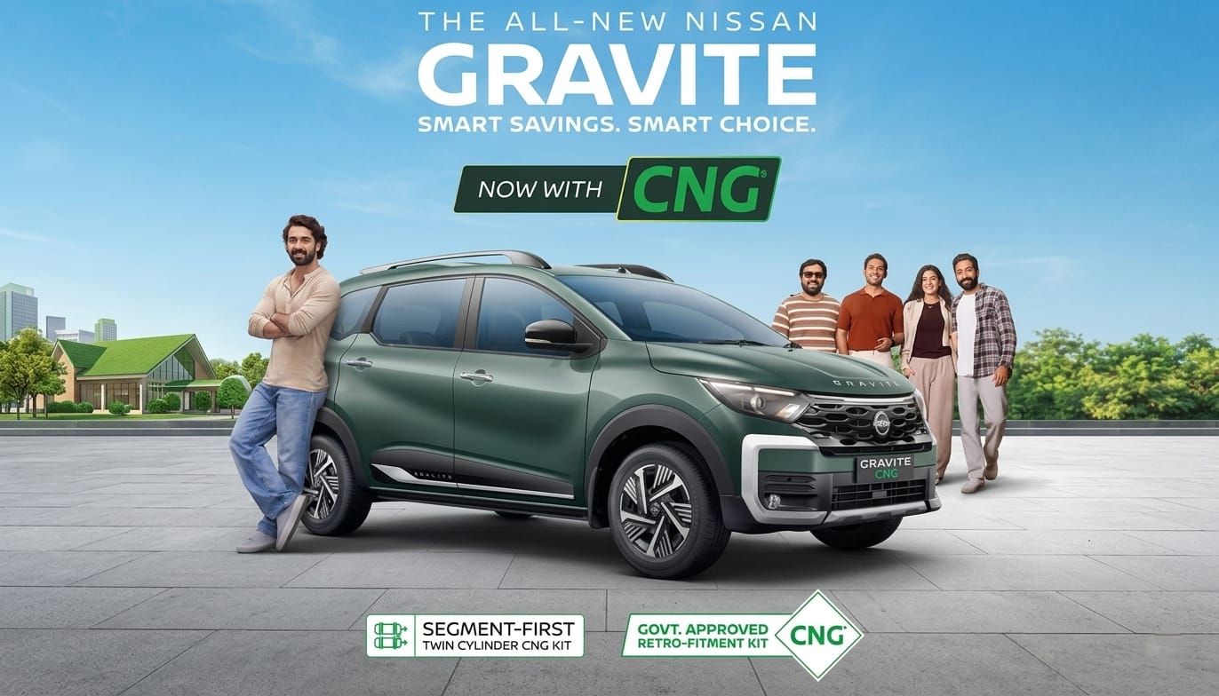 Nissan Gravite CNG Launched: 7-Seater Comfort Meets 19.3 km/kg Economy at Just ₹82,999
